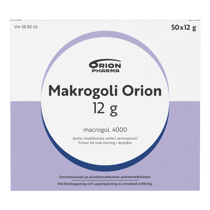 MAKROGOLI ORION 12 g jauhe oraaliliuosta varten, annospussi 50x12 g