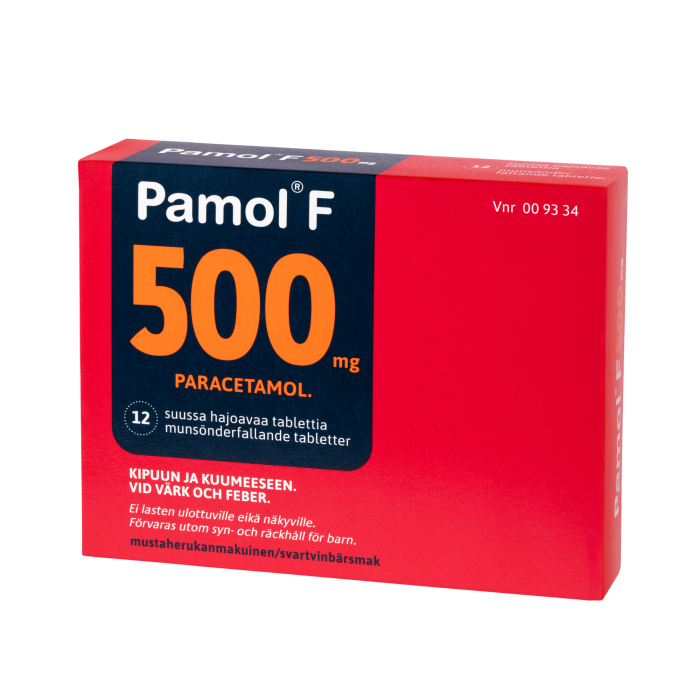 PAMOL F 500 mg tabl, suussa hajoava 12 fol bild 1