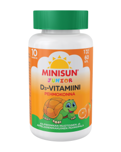 Minisun D-vitamiini Pehmokonna Appelsiini jr.10 mikrog 60 kpl
