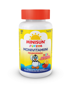 Minisun Monivitamiini Pehmopingu Marja-Hedelmä-Mix 60 kpl
