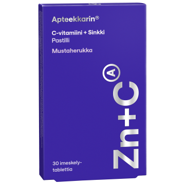 Apteekkarin C+ Sinkki mustaherukka pastilli 30 kpl