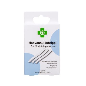 APTEEKKI Haavansulkuteippi 3 mm x 75 mm 5 kpl