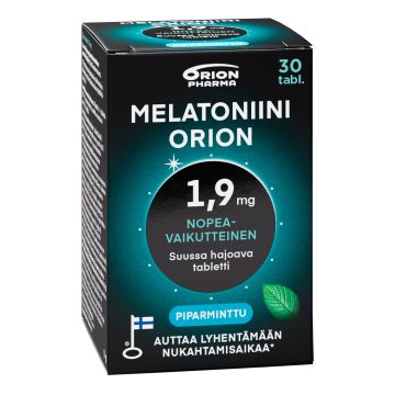 Melatoniini Orion 1,9 mg piparminttu suussa hajoava 30 tabl